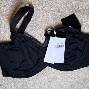 HSIA Black Comfort Full Coverage Bra with Adjustable Straps